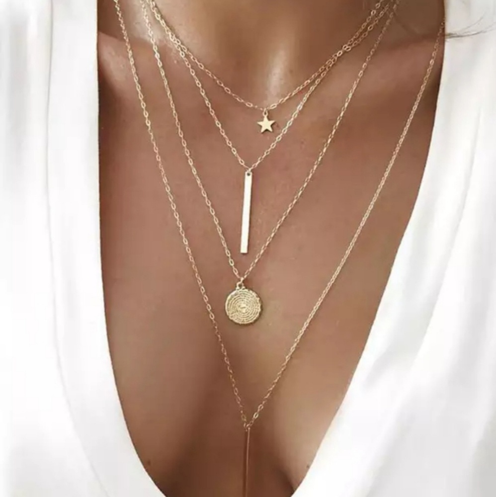 Bohemian Gold Multi Layered Necklace